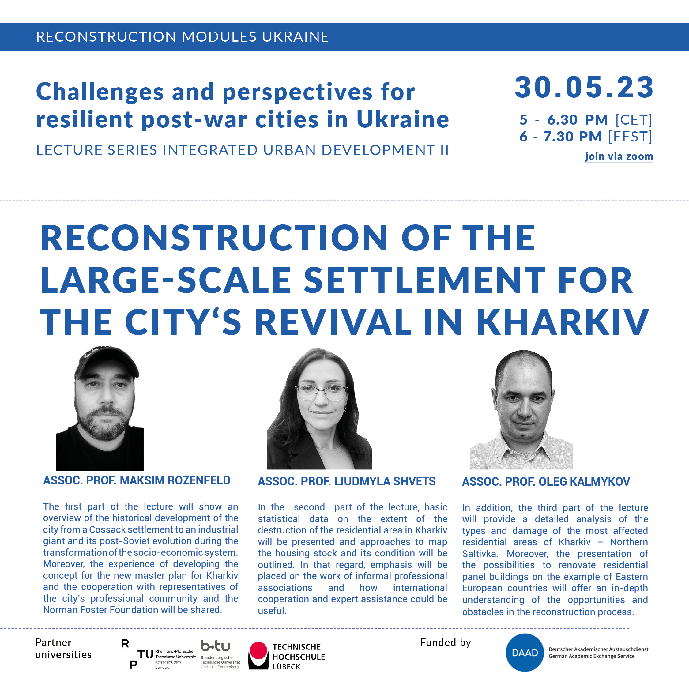Read more about the article Online Lecture | May 30 | Reconstruction of the larg-scale settlement for the city’s revival in Kharkiv
