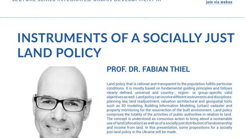 Online Lecture | September 26 | Instruments of a socially just land policy