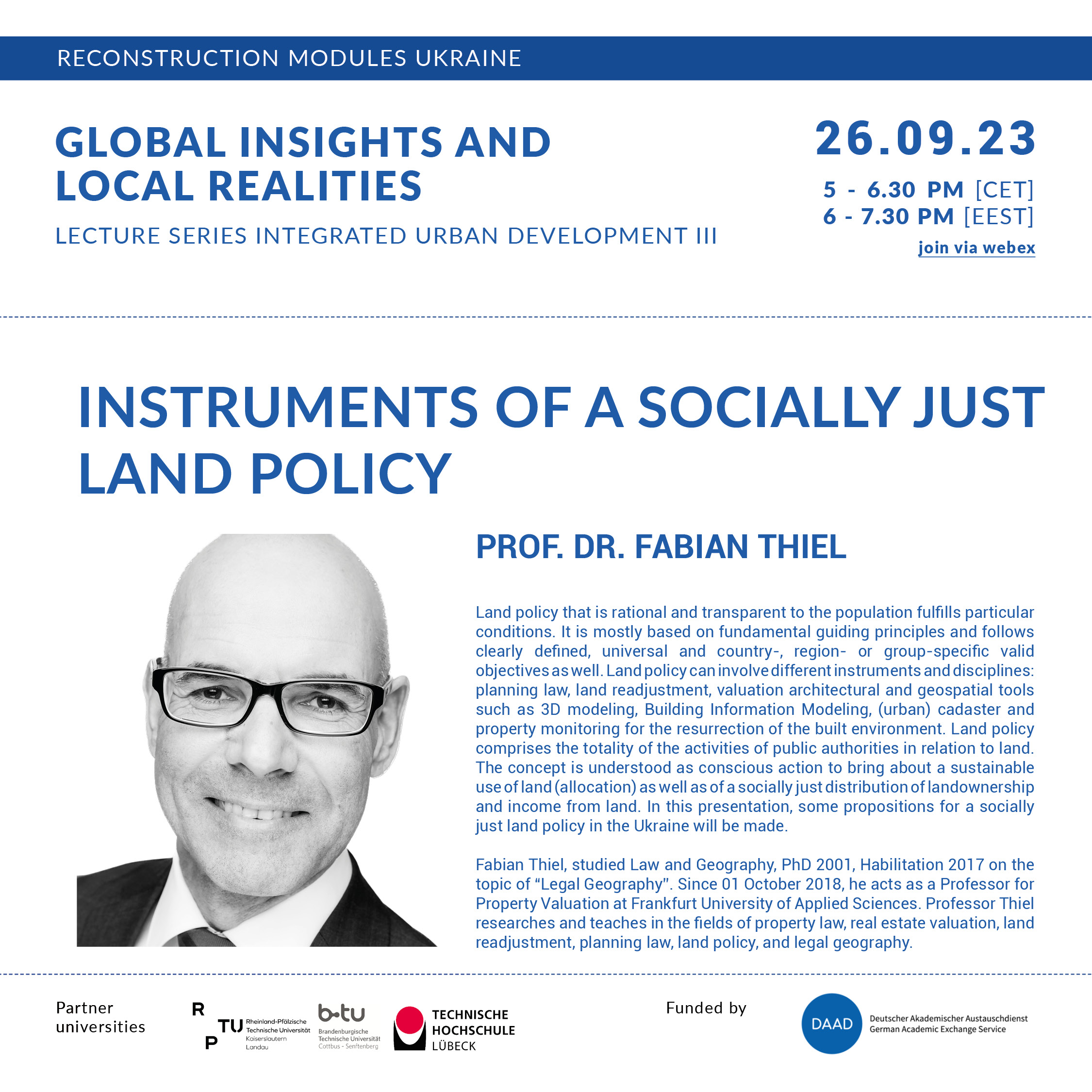 Read more about the article Online Lecture | September 26 | Instruments of a socially just land policy