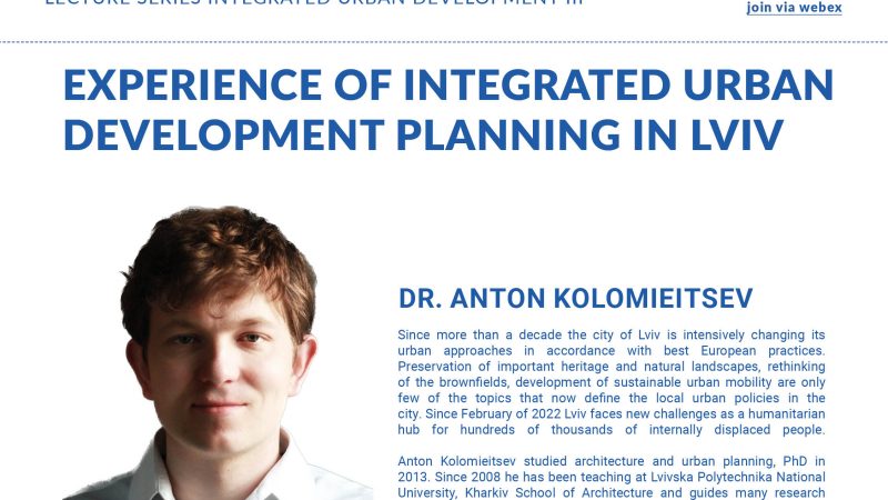 Online Lecture | October 24 | Experience of Integrated Urban Development Planning in Lviv