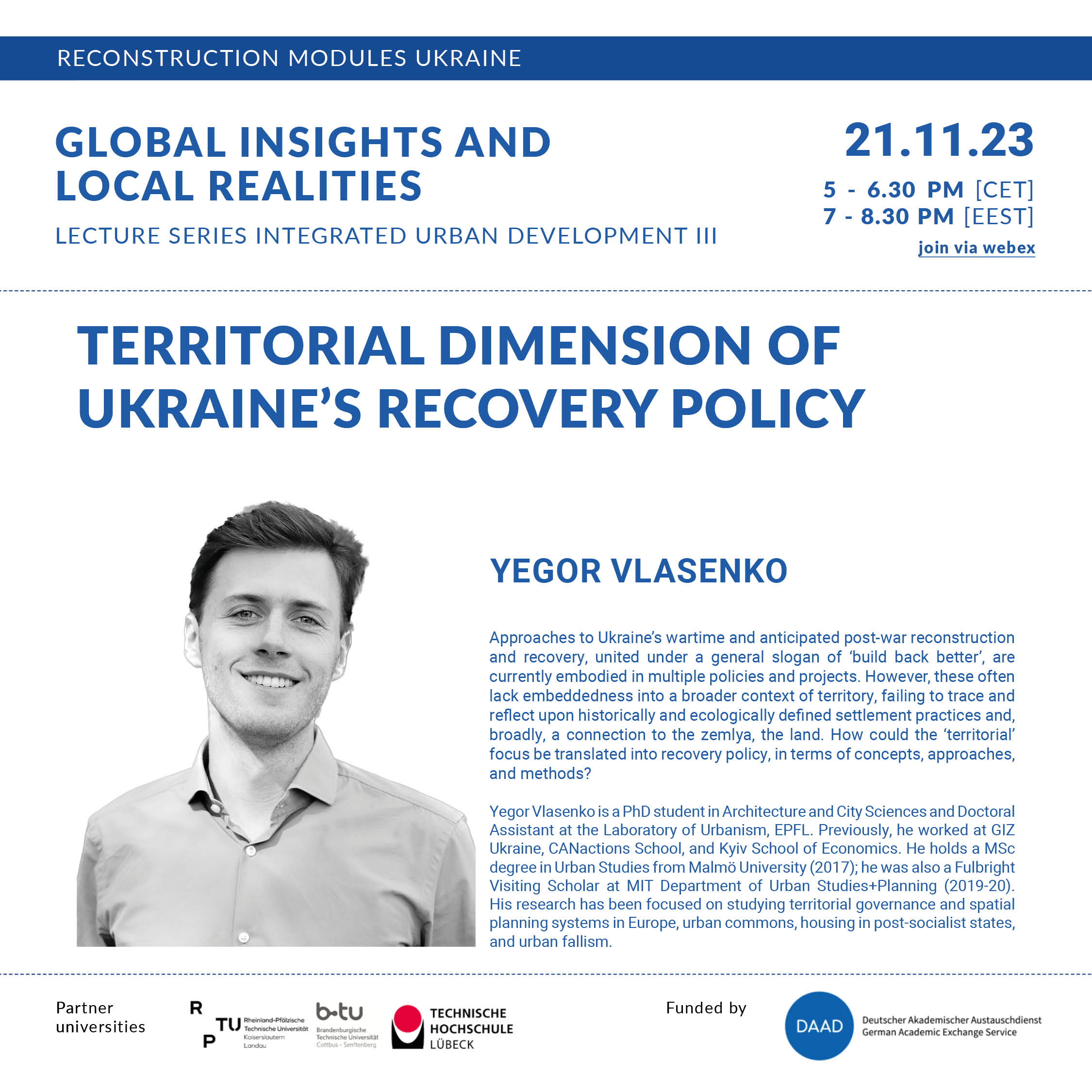 Read more about the article Online Lecture | November 21 | Territorial Dimension of Ukraine’s Recovery Policy