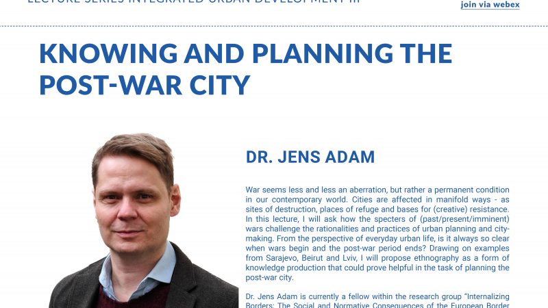 Online Lecture | December 5 | Knowing and Planning the Post-War City