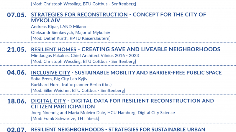 Lecture Series IV: Resilient Neighborhoods – Designing Reconstruction in Ukrainian Cities