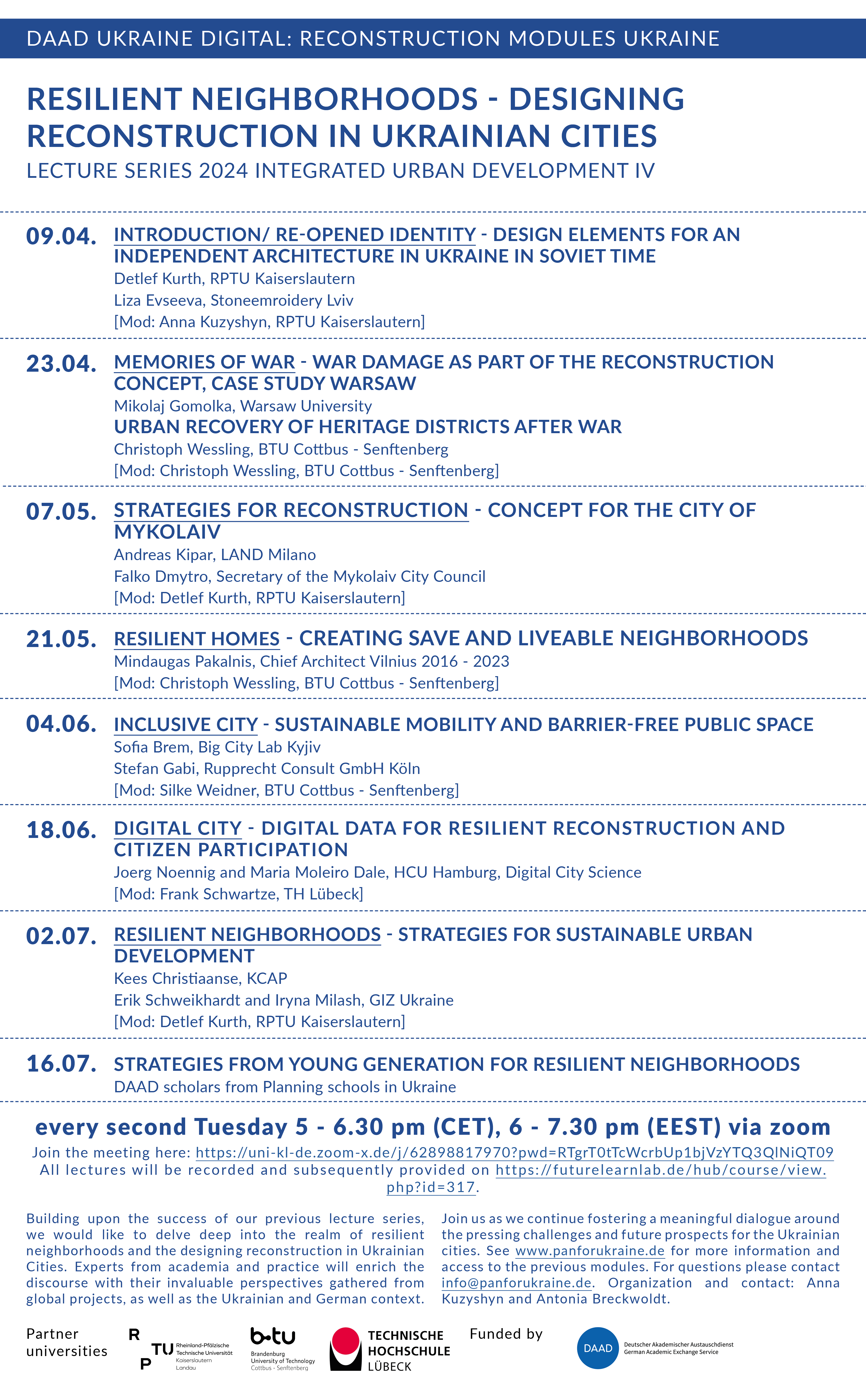 Read more about the article Lecture Series IV: Resilient Neighborhoods – Designing Reconstruction in Ukrainian Cities