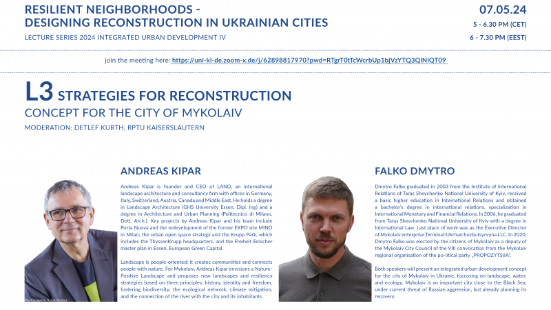 Online Lecture | May 7 | Strategies for Reconstruction – Concept for the City of Mykolaiv